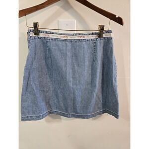 Vintage Esprit Mini Jean Skirt Side‎ Zip Size 9 Light Washed 100% Cotton